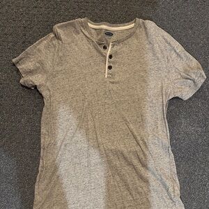Old Navy Heather Gray Henley Tee